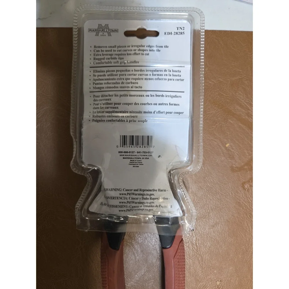 Marshalltown Compound Tile Nippers Soft Grip Tile Cutter Item #TN2 EDI-28285